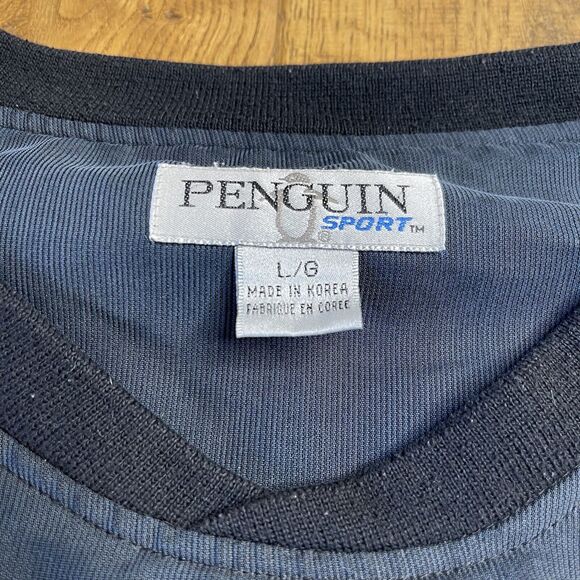 Penguin by Munsingwear Sport Pullover Jacket Windbreaker Men's Size L Navy VNeck - Picture 2 of 6